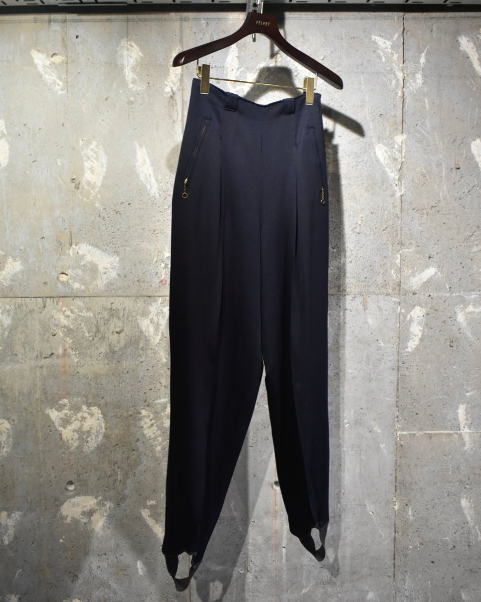 Vintage《Profile》1950s Black Cotton Gabardine Slacks – VELVET