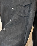 Vintage 1950s《SPORTOP》 "Black" Rayon Satin Shirt