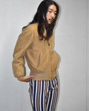 Vintage 1950s《CRESCO》Nuback Leather Zip-up Jacket