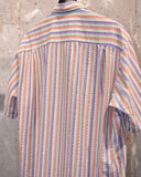 Vintage 1990s《Neiman Marcus》Seersucker Striped Short Sleeve Shirt