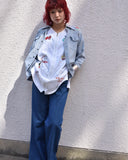 Vintage 1970s《Montgomery Ward》 “CHERYL” Embroidered Distressed Chambray Western Shirt