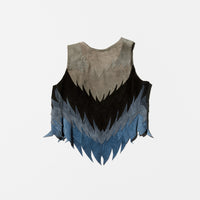 Vintage Patch Work Suede Vest&Skirt