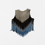 Vintage Patch Work Suede Vest&Skirt