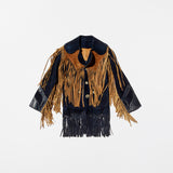 Vintage《East West Musical Instruments》Two Tone Fringe Suede Jacket