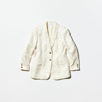 Vintage《ESCADA》White×White Zebra Patterned Tailored Jacket