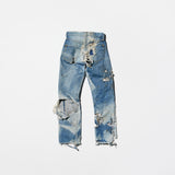 Vintage 50s《LEVI'S》“503BXX” Artistic Destroy Denim Pants