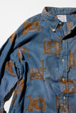 Vintage《CAREFREE》60s Wall Paper Print BD Shirt