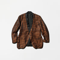 Vintage Shiny Brown Plaid Tonic Jacket