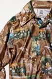 Vintage《KENNINGTON》Baron Mickey Mouse&Baroness Minnie Mouse Print Polyester Shirt