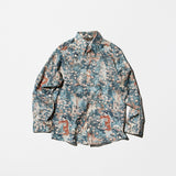 Vintage《Chemise Et Cie》Pin-up Girl&Geisha Patterned Polyester Shirt