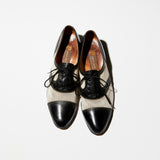 Vintage《pierre cardin》Black×White Mesh Two Tone Dress Shoes