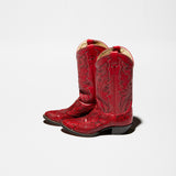 Vintage《Justin》Python Upper Red Western Boots