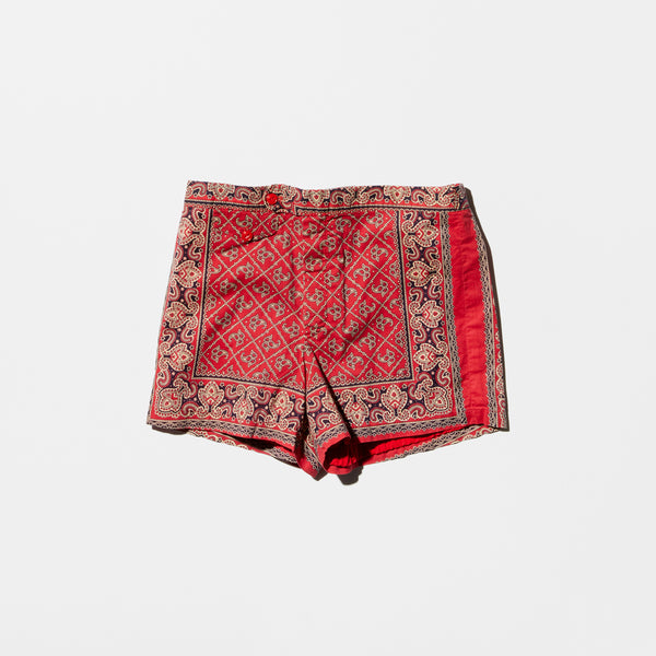 Vintage Paisley Patterned Short Pants