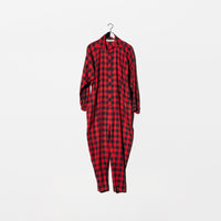 Vintage《NORMA KARMA》Red×Black Block Plaid Jump Suit