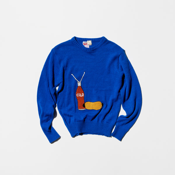 Vintage《logistix》“Hot-dog&COLA Set” Acrylic Sweater