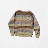Vintage《Sweater Bee》Argyle×Stripes Hand Knitting Sweater