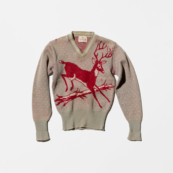 Vintage《CAMPUS》50s “Deer“ V-neck Sweater