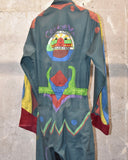 Vintage 1980s 《Wear Guard》 Hand-painted Glitter & Leather Patchwork Jumpsuit