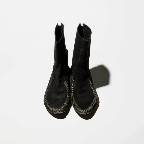 Vintage 70s Black Suede Boots