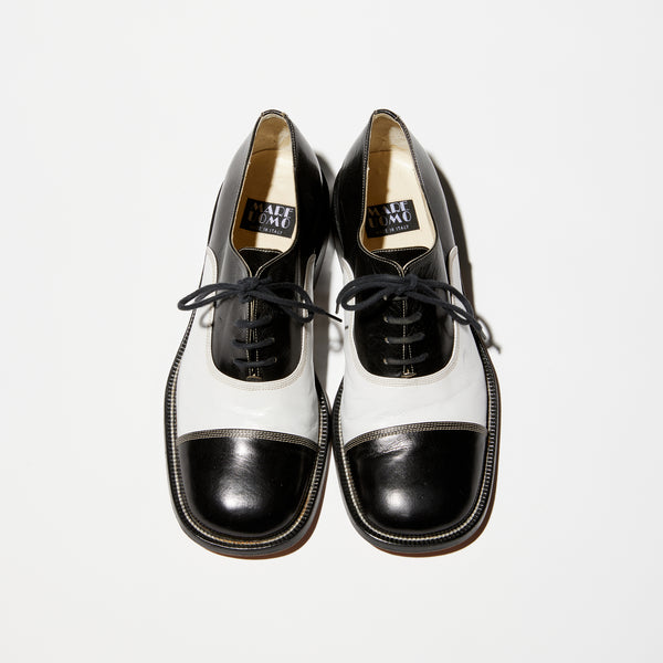Vintage《MARE UOMO》Black&White Square Two Shoes