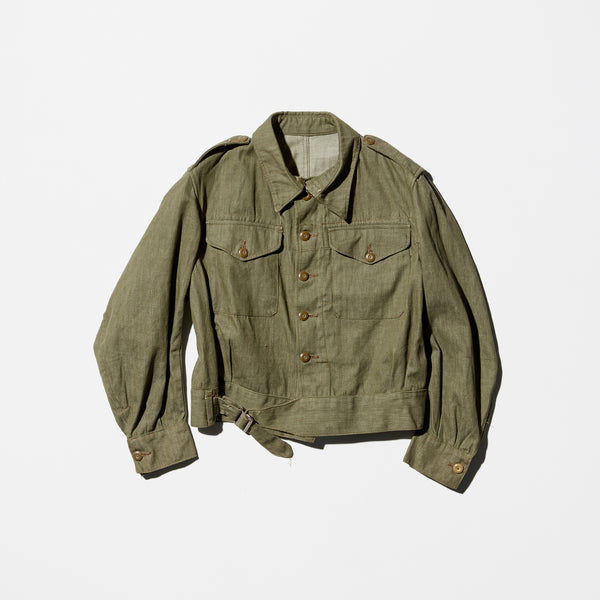Vintage 1950s British Army Green Denim Jacket
