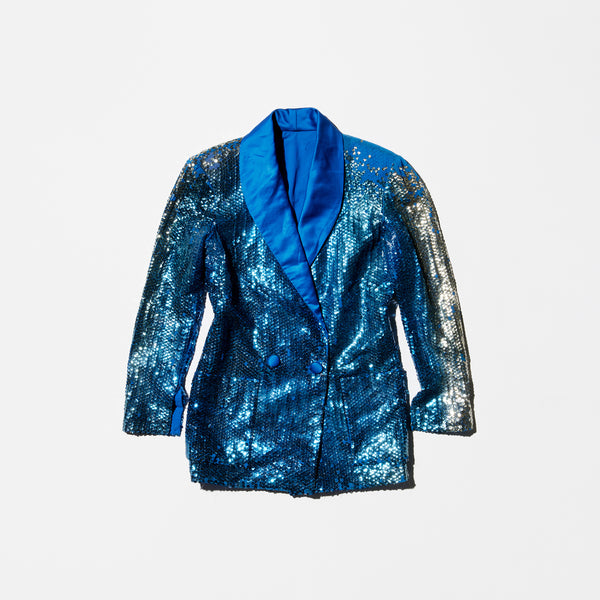 Vintage Blue Spangle Tailored Jacket