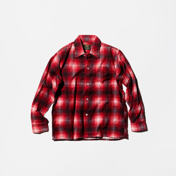 Vintage《BELLMONT》Ombre Check Print Flannel Shirt