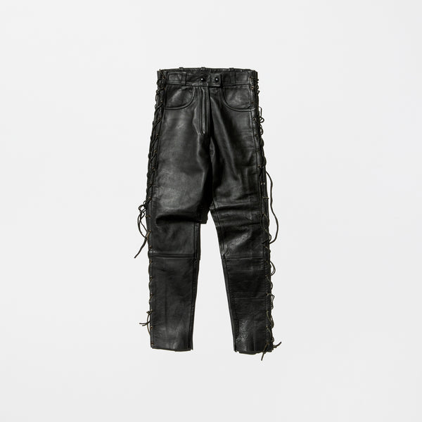 Vintage《Savage》Side Lace-up Leather Pants