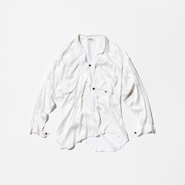 Vintage《J.GERARD DESIGN STUDIO》Gimmick White Silk Shirt