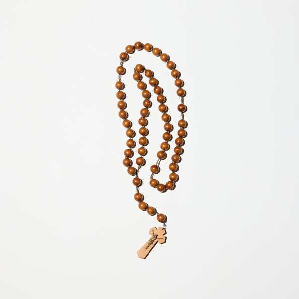 Vintage Wood Long Rosary