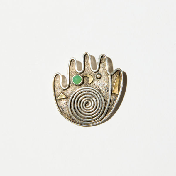 Vintage “Hand” Silver Brooch 01
