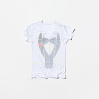 Vintage V Neck T-shirt with Tuxedo Trompe-l'oeil Print