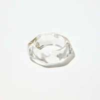 Vintage Clear Ceramic Hexagon Bracelet