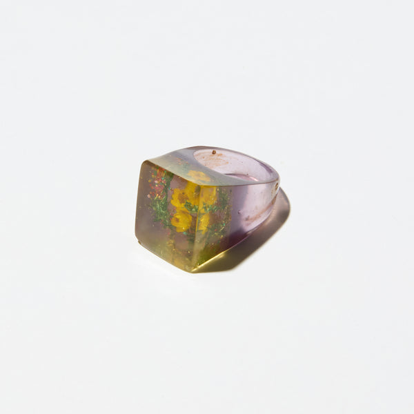 Vintage “Field of Flowers” Ceramic Ring 06