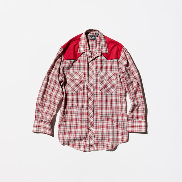 Vintage《ROPEA》Shadow Plaid Western Shirt