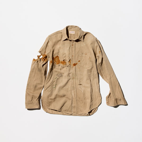 Vintage《DOUBLE HEADER》Destroy Work Shirt