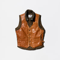 Vintage《Wilsons》Leather×Nylon Docking Down Vest