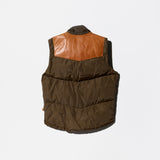 Vintage《Wilsons》Leather×Nylon Docking Down Vest