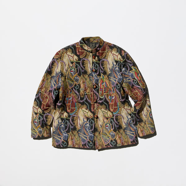 Vintage《DANIEL.K》All Horse Patterned Cotton Jacquard Jacket