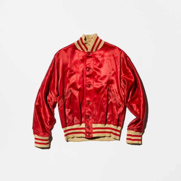 Vintage《MacGregor Gold Smith》1940s Red Satin Varsity Jacket