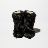 Vintage Black Fake Fur Monster Boots