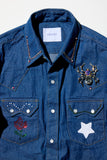 《VELVET》Original Edition “VELVET FORMATION” Sequin Denim Shirt