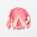 Vintage《MONTANA》Geometric Patterned Pink Mohair Sweater