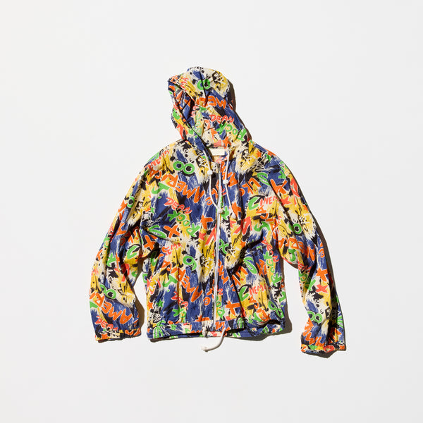 Vintage Abstract Patterned Zip-up Hoodie Jacket