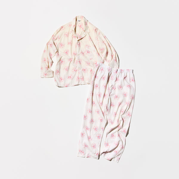 Vintage《TEXTRON》50s Atomic Patterned Rayon Pajama Set-up（A Little Boro）