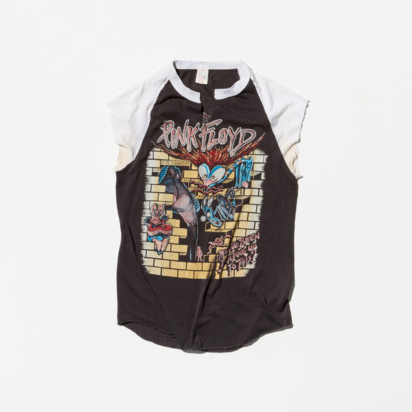 Vintage《Anvil》80s “PINK FLOYD” Cut-off Sleeve Band T-shirt