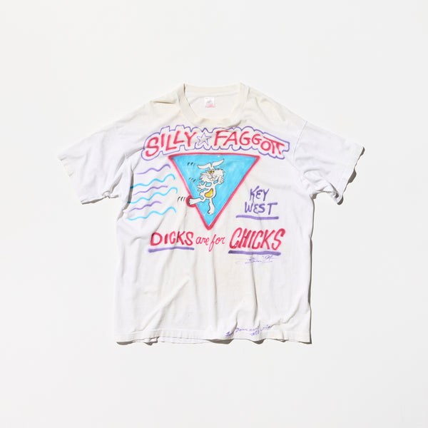 Vintage《FRUIT OF THE LOOM》“SILLY⭐︎FAGGOTT” Hand Painted T-shirt