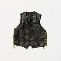 Vintage “GOT WEED?” Black Leather Vest