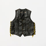 Vintage “GOT WEED?” Black Leather Vest