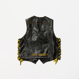 Vintage “GOT WEED?” Black Leather Vest